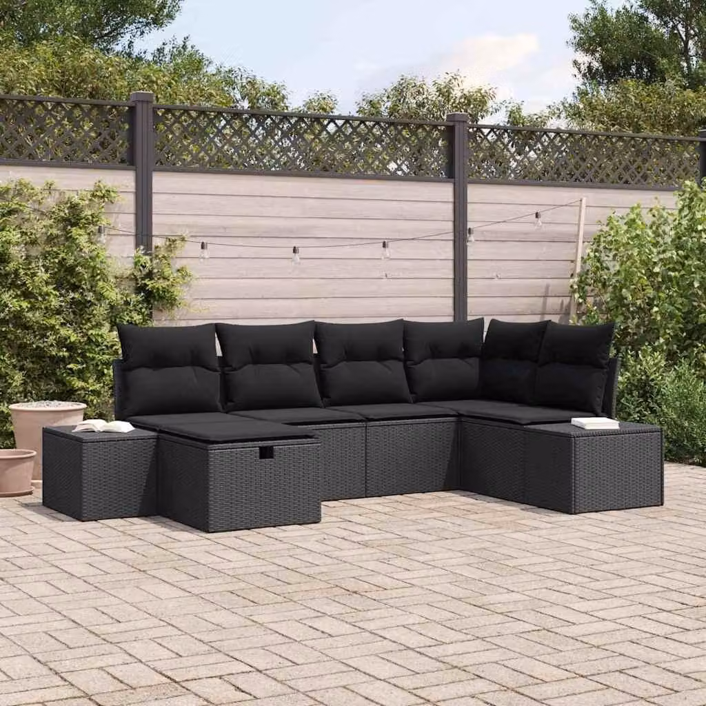 Maison Exclusive - Set di divani da esterno, 6 pezzi, in rattan sintetico
