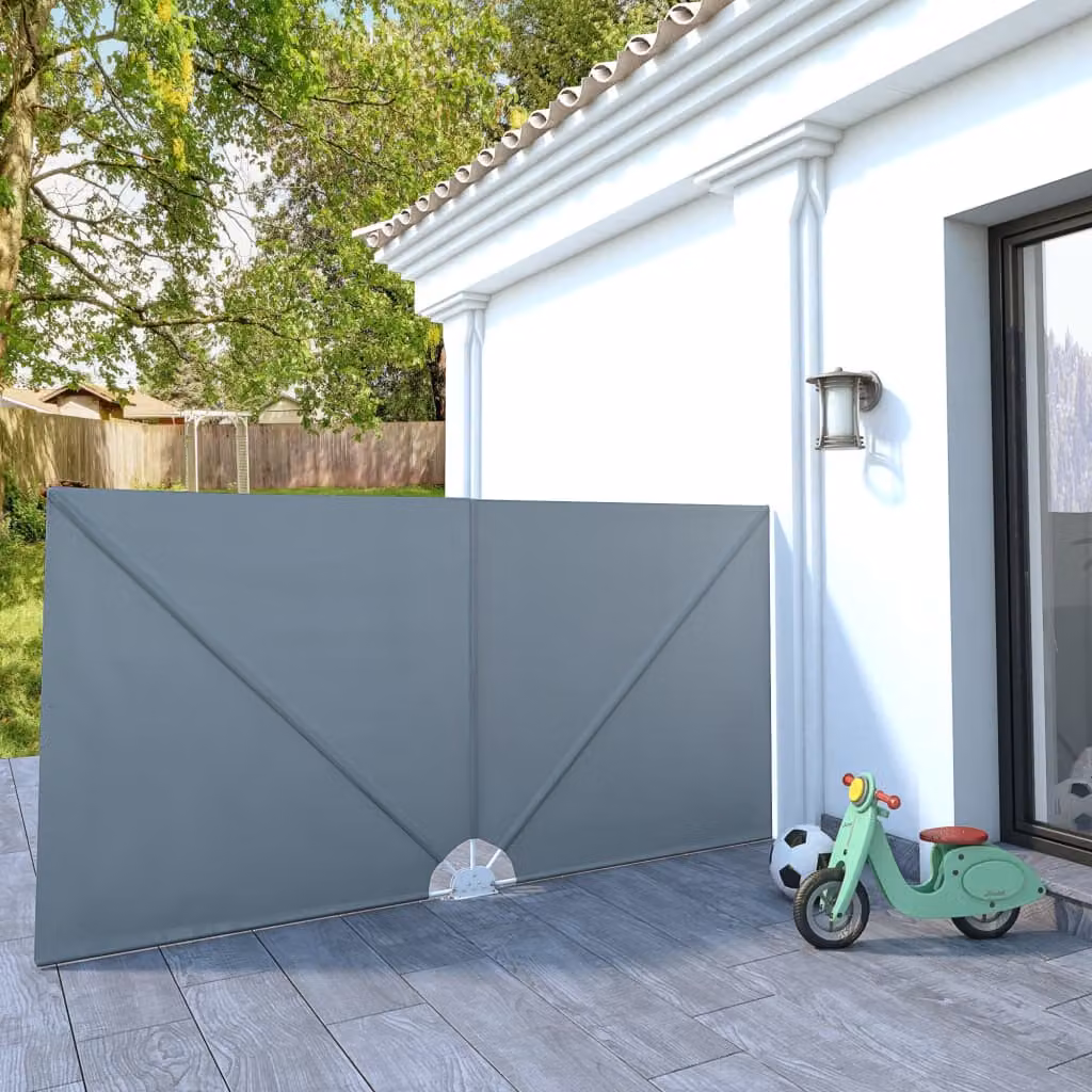 The Living Store Scaffale laterale pieghevole grigio 300×150 cm