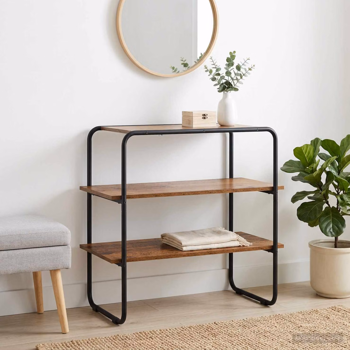 vidaXL Tavolo consolle moderno in legno color marrone L: 60 cm, P: 41 cm, H: 75 cm