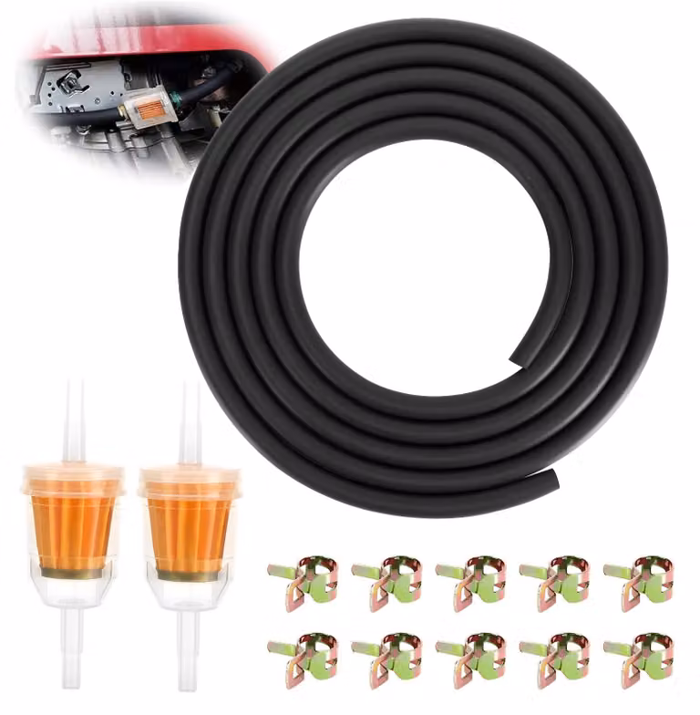 Kit di tubi carburante da 2 metri, completo di 2 filtri carburante e 10 fascette