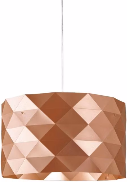 Lampada a sospensione Copper IPERBRIKO in metallo cromato con 3 luci, L: 40 cm, H: 25 cm