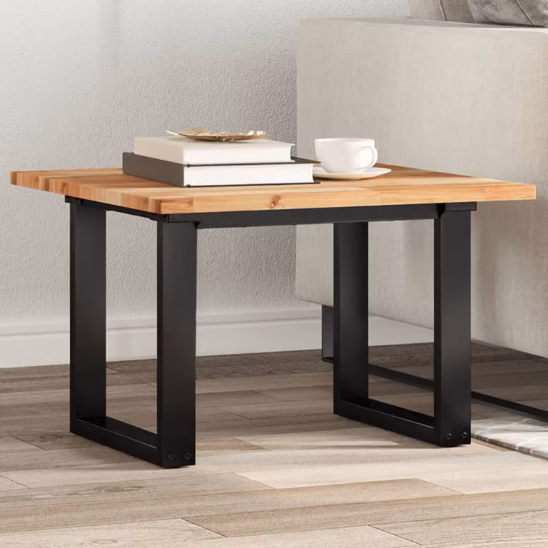 Piano Tavolo Quadrato in Legno Massello di Acacia Oiled vidaXL Marrone L: 60 cm, P: 60 cm, H: 2 cm