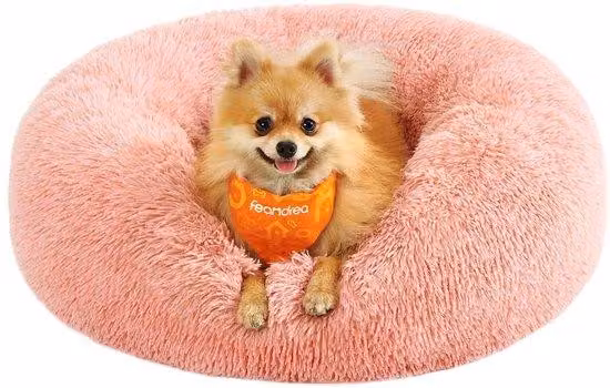 Cuccia per cani in peluche Roses, diametro 60 cm, lavabile