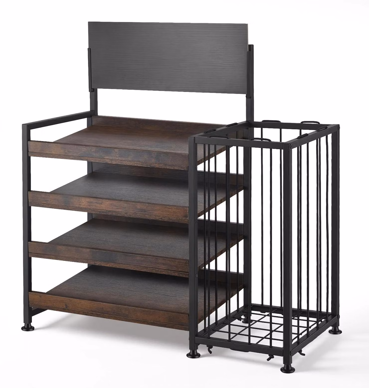 Espositore per dolci - Scaffale snack a 4 livelli - Espositore da banco - Legno - Nero - Ideale per negozi, uffici e cucine