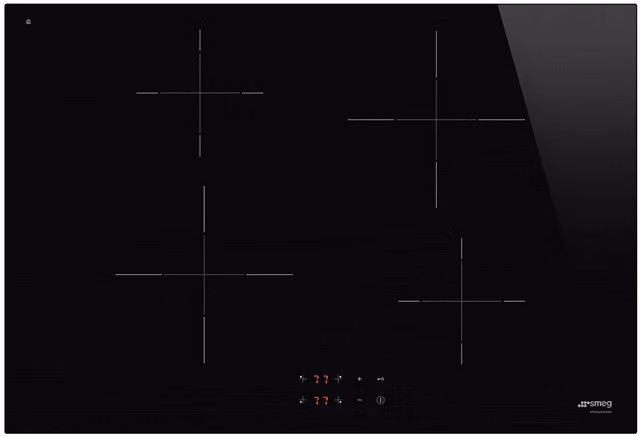 Piano cottura a induzione Smeg SI2741D in vetroceramica nero, L 75 cm, P 51 cm, H 5,6 cm