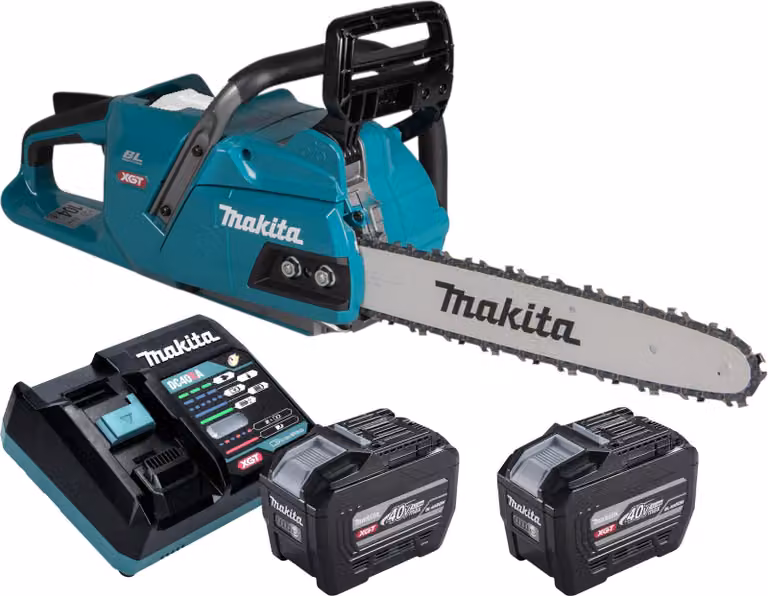 Makita UC 011 GE201 Sega a catena a batteria 40 V max. 35 cm Brushless + 2x batteria 8,0 Ah + caricabatteria