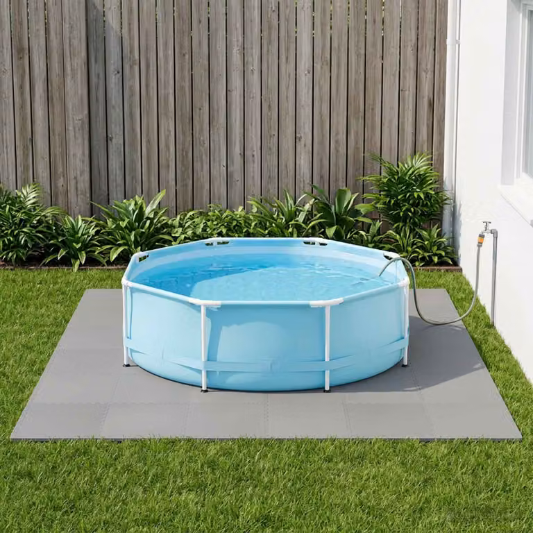 vidaXL Tappetino per piscina in schiuma EVA Grigio, 12 pezzi, 4,32 m²
