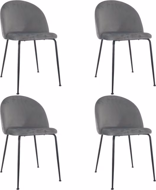 Marvin Sedia in Velluto e Oro Oslo da Sala Pranzo Con Gambe Metallo Dorate Seduta Imbottita Sedie Poltron Grigio/4 Sedie
