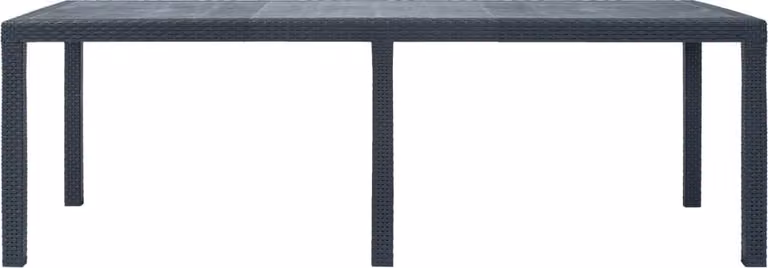 Tavolo da Giardino Antracite 220x90x72 cm Plastica Stile Rattan