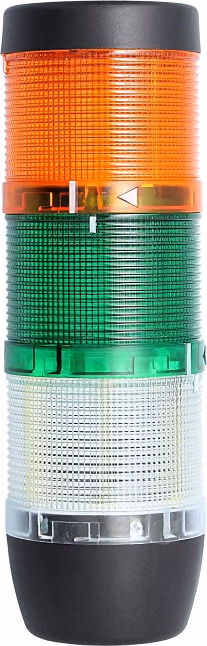 Colonna segnaletica STEX24 bianca-verde-gialla, 70 mm, 24 V CA/CC, luce lampeggiante a LED SS70-OB3/24 120 Dimensioni Lunghezza 216,0 mm, diametro 70,0 mm
