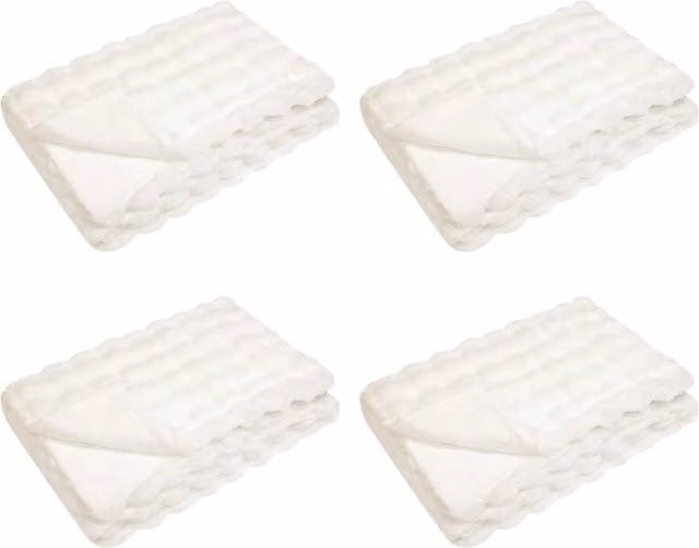 Coperta antiscivolo in sintetica di coniglio Olite 4 pz Bianco