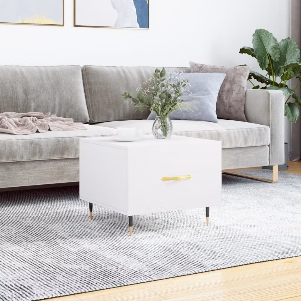 Maison Exclusive - Tavolino bianco 50x50x40 cm Materiale ligneo