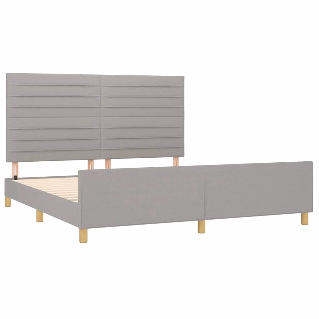 Giroletto senza Materasso Grigio Chiaro 160x200 cm Tessuto