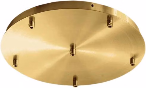 Rosone Tondo Ofelia Mini B T/6 Gealuce con 6 Fori, Finitura Ottone, Grado IP20