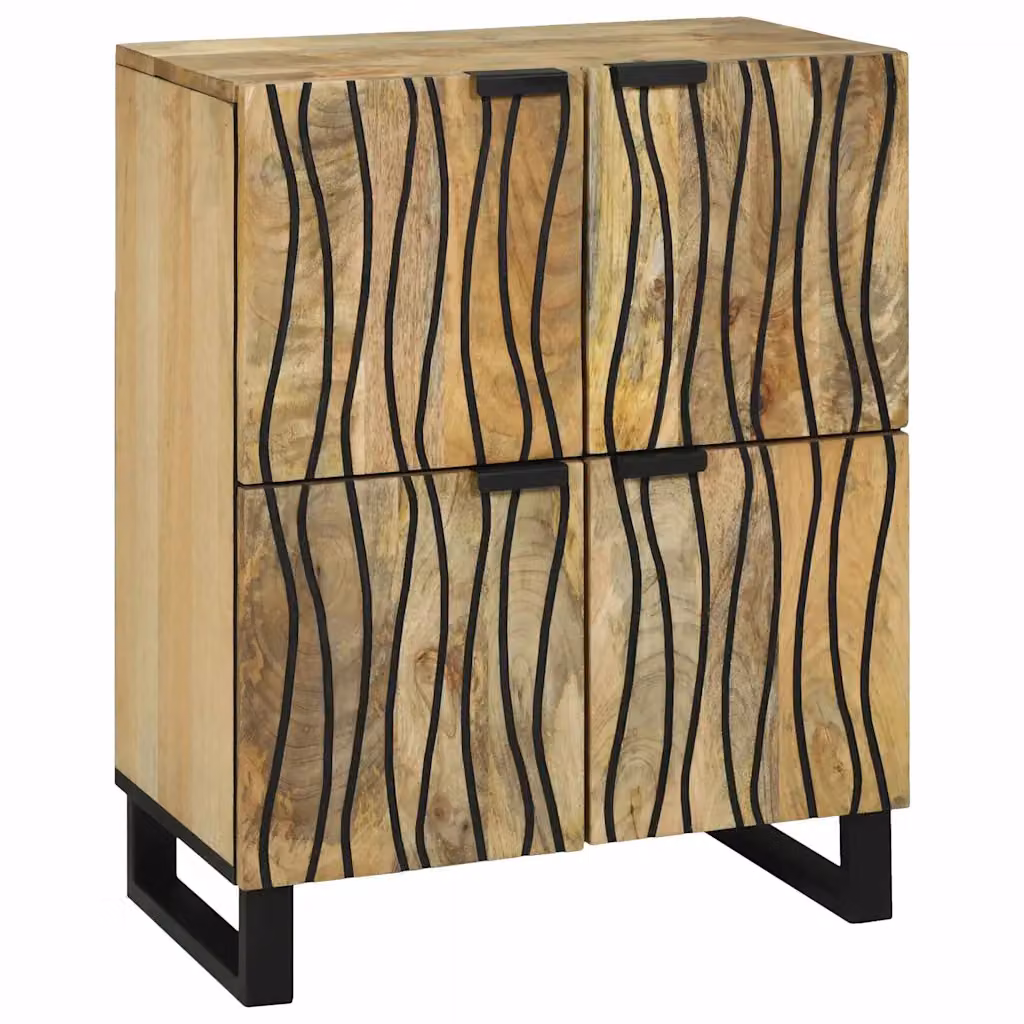 Credenza vidaXL in legno massello di mango marrone stile rustico L: 60 cm, P: 33 cm, H: 75 cm