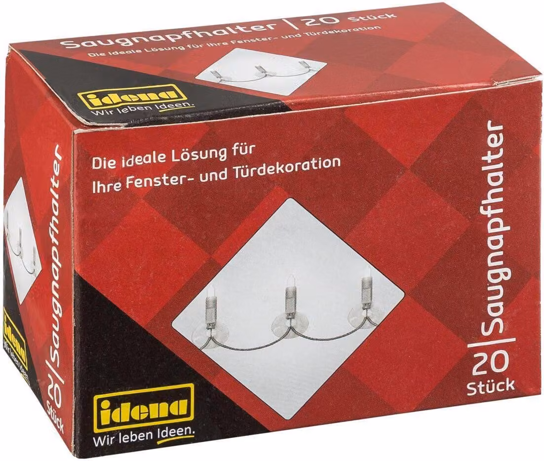 Idena Supporti a ventosa per catene luminose e reti luminose, 20 pezzi