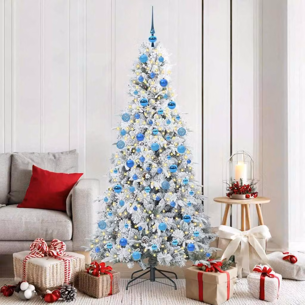 Maison Exclusive - Albero di Natale artificiale pieghevole, bianco, 180 cm, in PE e PVC