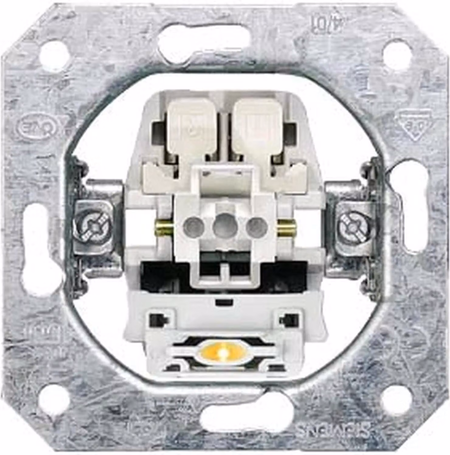 Pulsante Siemens, 1 inversore, LED, morsetto N separato, DELTA, inserto dispositivo UP, 1 pz.