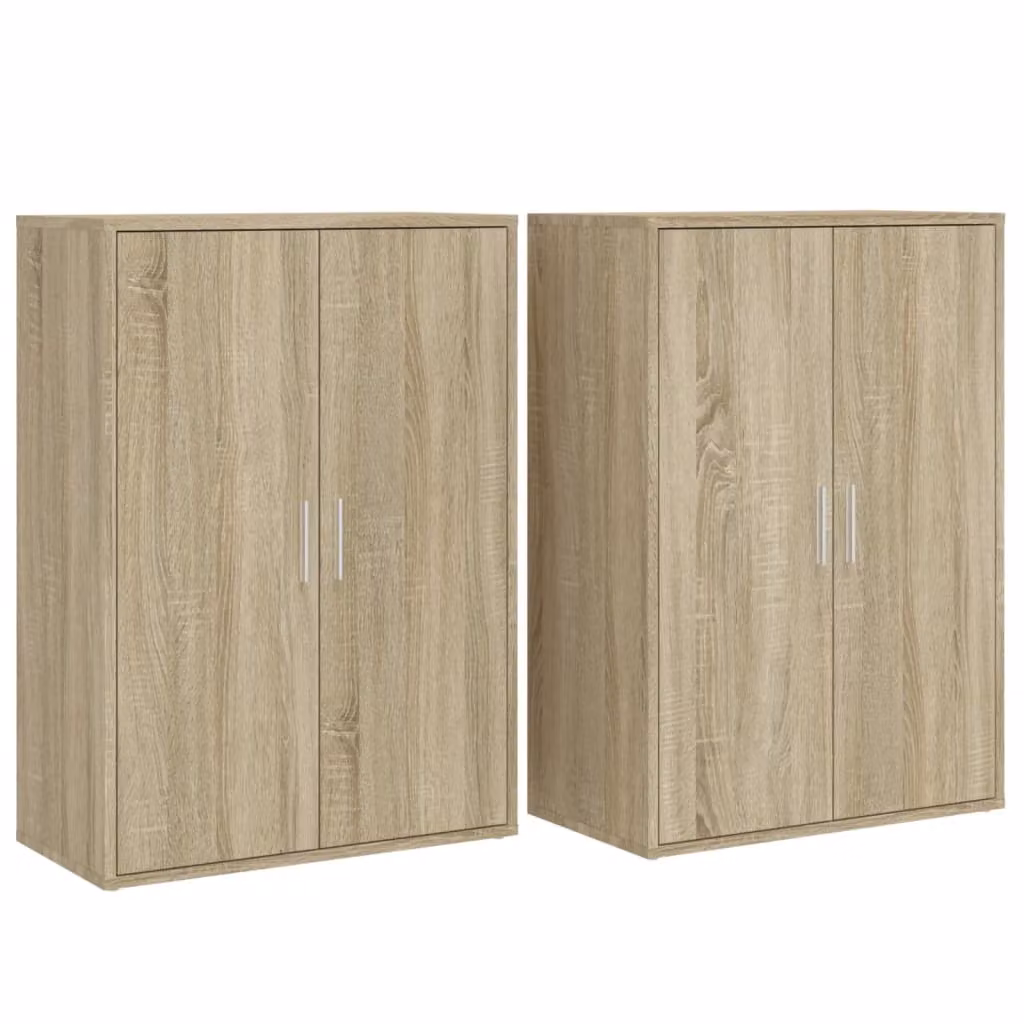 Credenze 2 pz Rovere Sonoma 60x31x84 cm in Legno Multistrato
