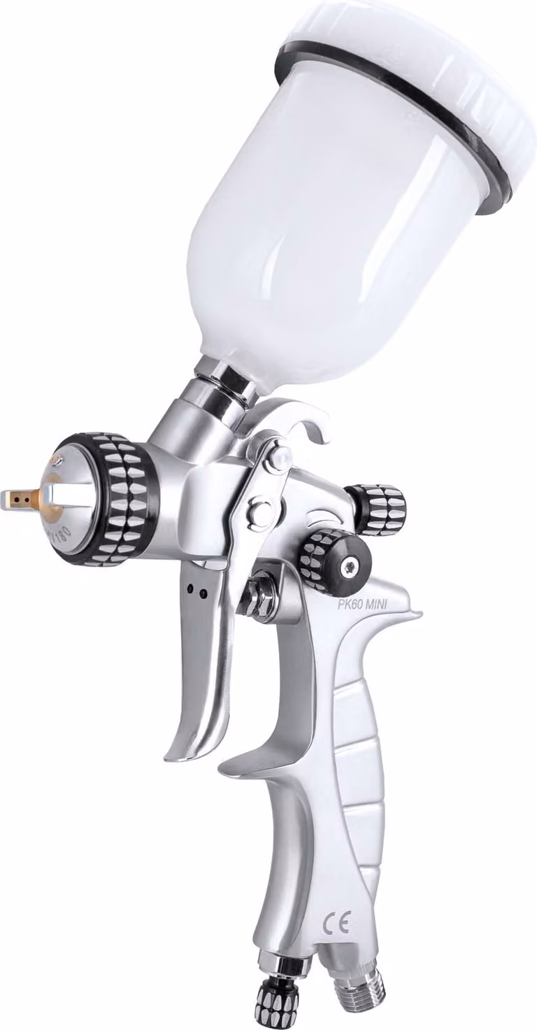 Pistola a spruzzo Benbow PK60, set di 3, ugello da 0,5 mm nel set, serbatoio 600 ml, pressione 2 bar