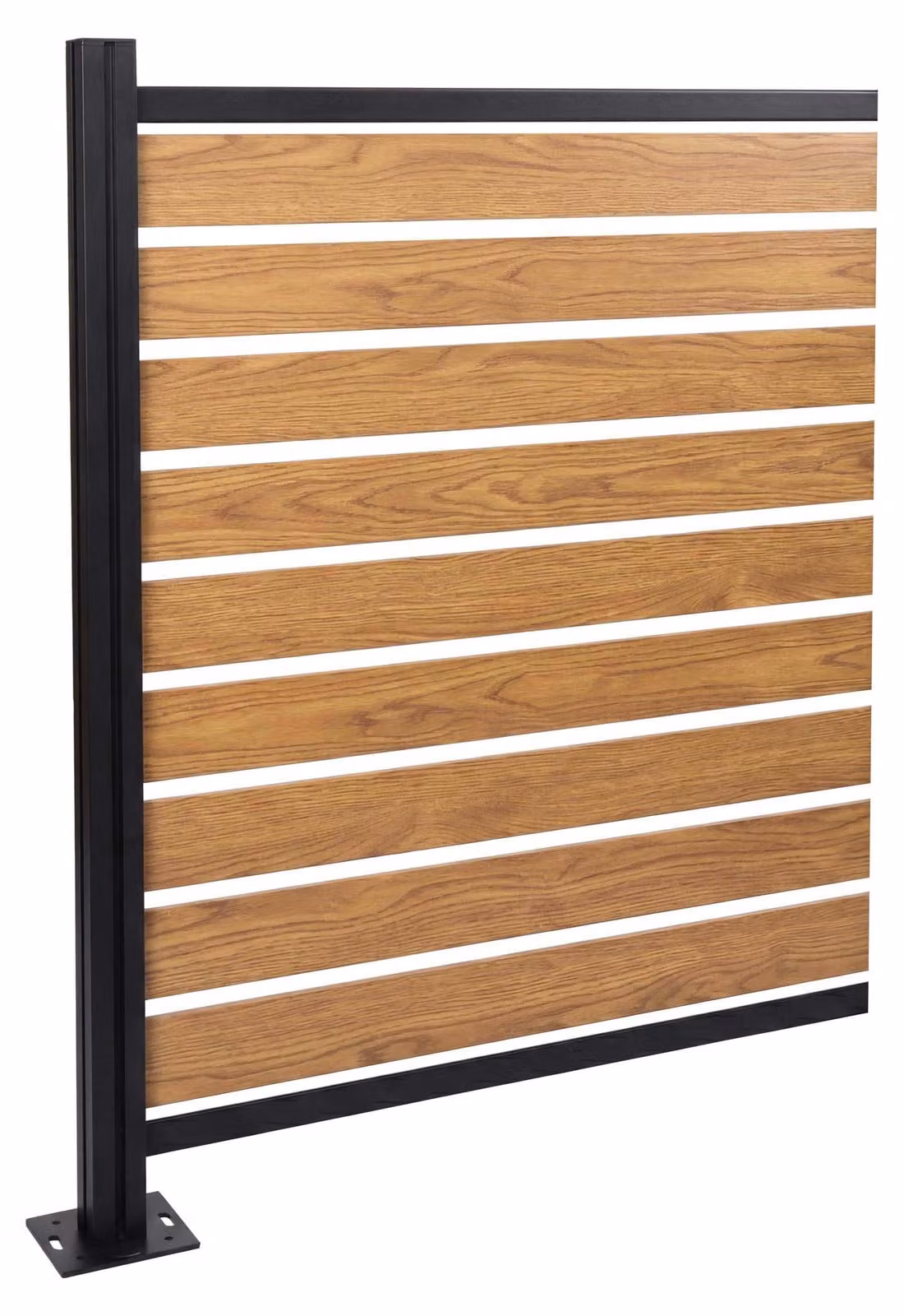 Recinzione per bidoni della spazzatura in alluminio MCW-K57, elemento di ampliamento rivestimento per bidoni della spazzatura, effetto legno espandibile 130x100x6 cm ~ marrone chiaro