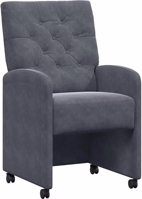 Sedie da Pranzo con Ruote 2 pz | Sedie da cucina Grigio scuro 58 x 67 x 97 cm