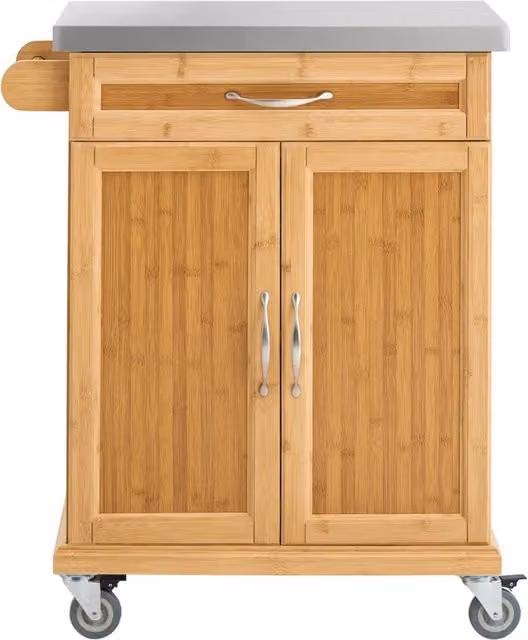 Carrello e Credenza da Cucina SOBUY in Legno e Metallo Marrone Moderno FKW13-N L: 92 cm, P: 46 cm, H: 74 cm