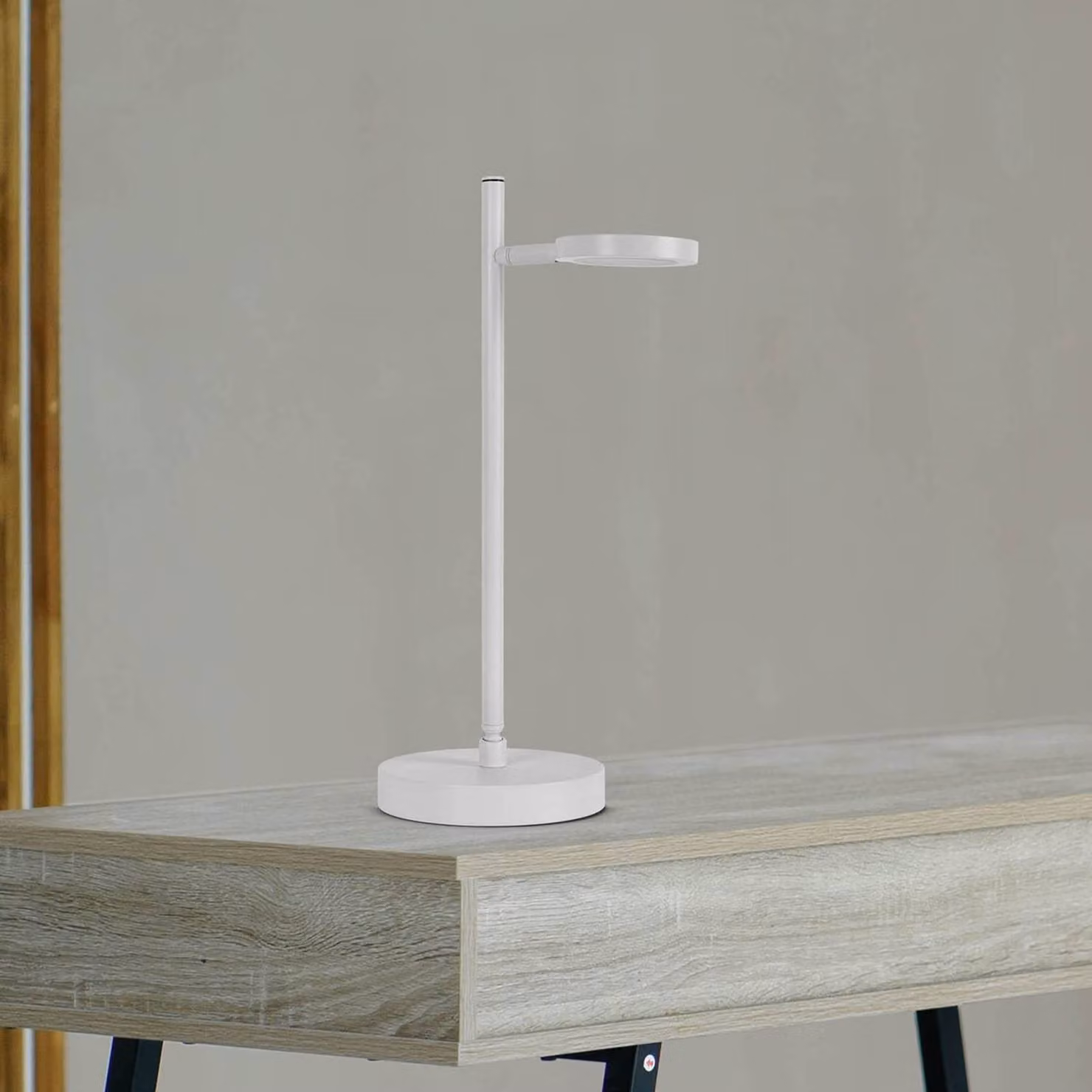 Näve Lampada da tavolo a LED Lupa, dimmerabile, Bianco / Opale, Soggiorno / Sala da pranzo, Metallo, Moderno, Lampada da tavolo LED