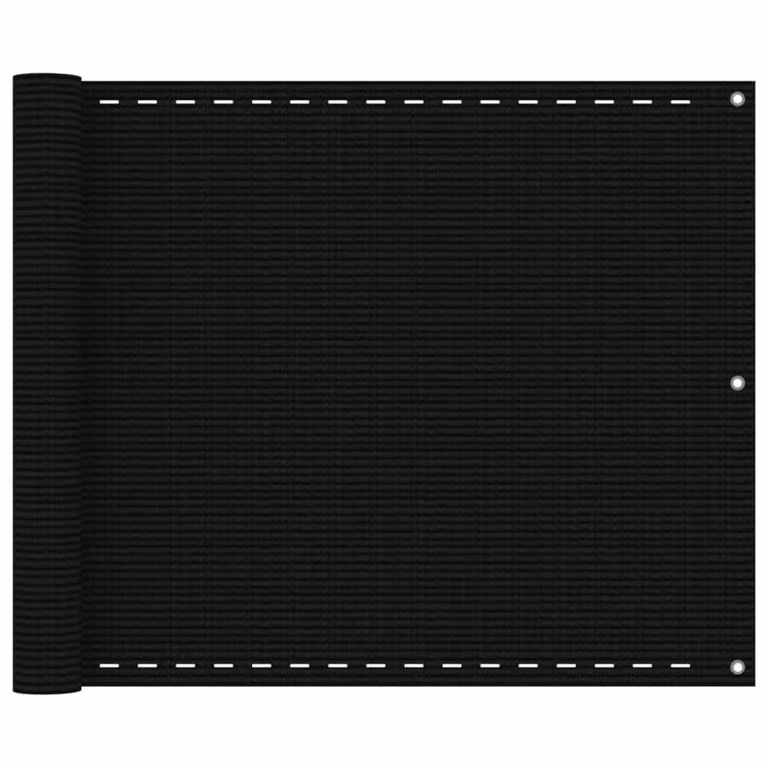 Schermo per balcone nero, 75x300 cm, in HDPE, marca Living Store