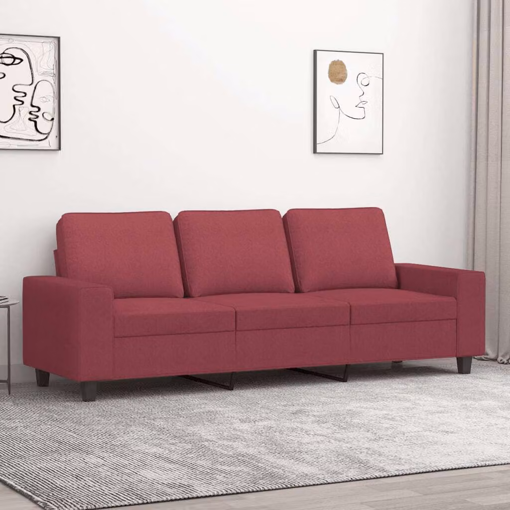 Maison Exclusive - Divano a tre posti bordeaux 180 cm in tessuto