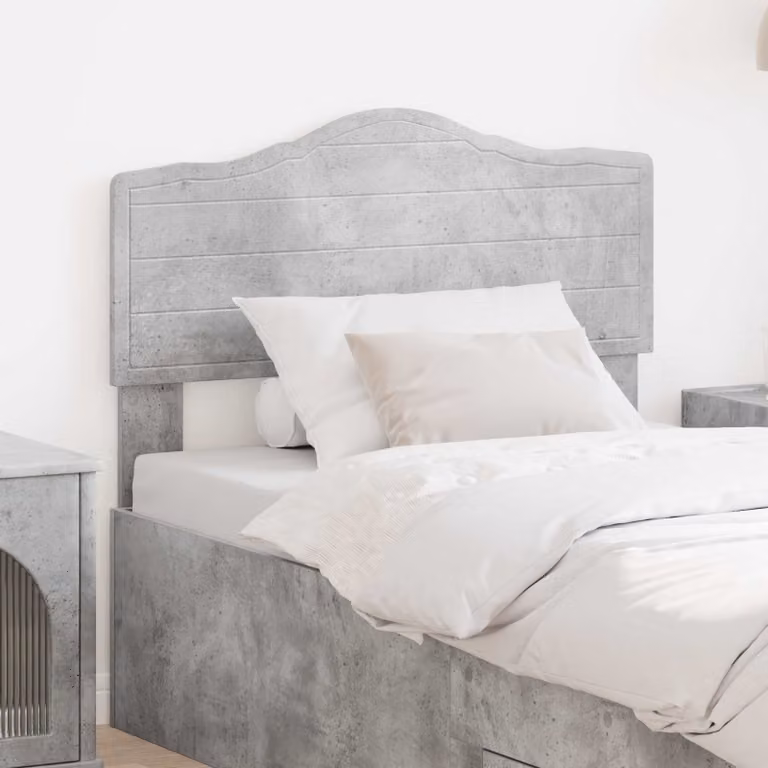 Testiera per letto vidaXL in legno ingegnerizzato, stile minimalista, colore grigio cemento opaco