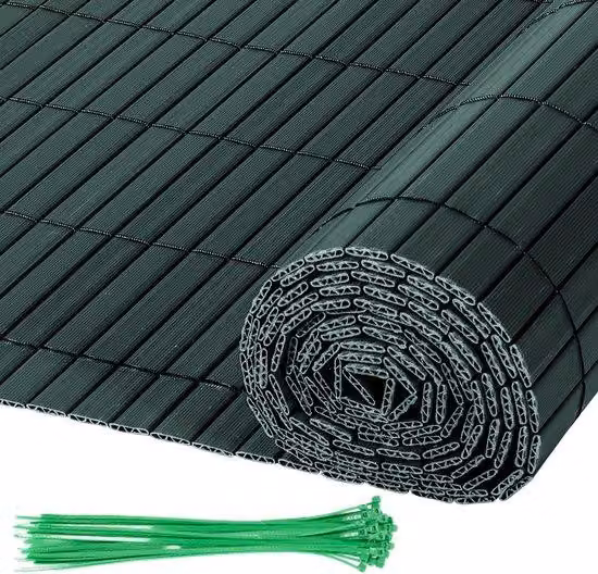 Pannello divisorio da giardino in PVC - Protezione per piante da balcone e separazione per giardino - verde, 0,8 x 3 metri