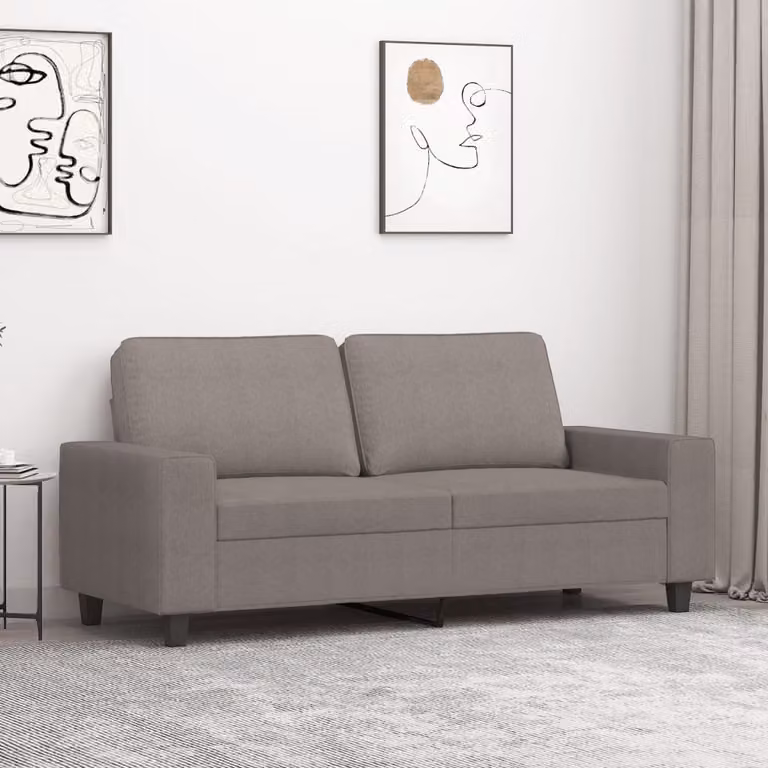 Divano a 2 posti moderno vidaXL in tessuto beige e grigio con struttura in metallo per il tuo soggiorno