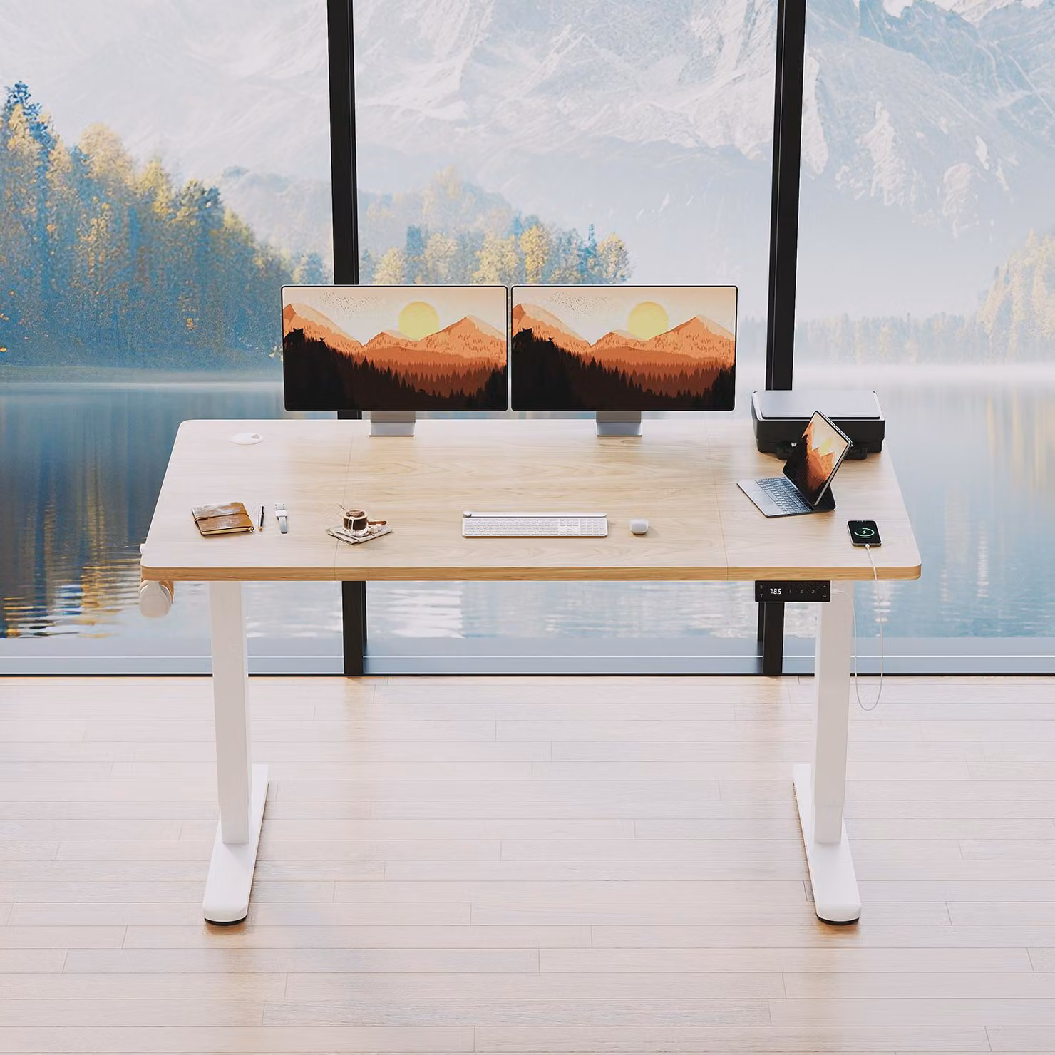 Scrivania regolabile in altezza, elettrica - Piano di lavoro 160x80 cm - Struttura in metallo