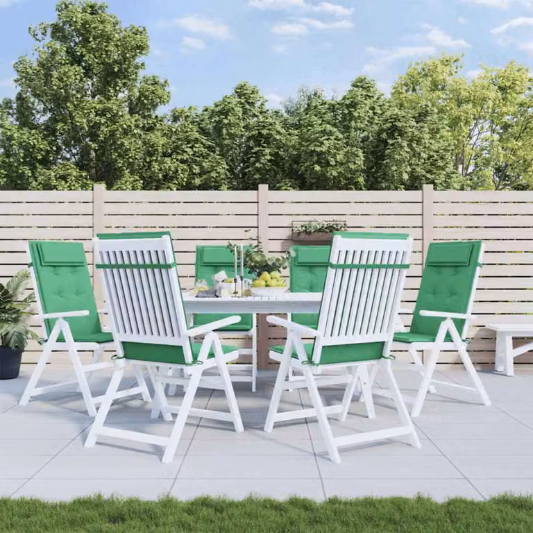 Set di 6 cuscini per sedia con schienale alto vidaXL in tessuto Oxford verde, impermeabili e traspiranti