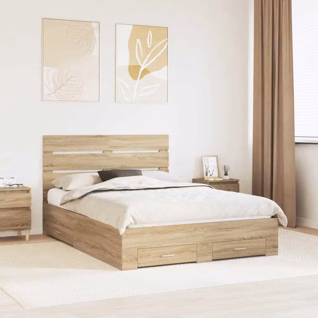 Struttura del letto con cassetto Rovere Sonoma 150 x 200 cm 3411960