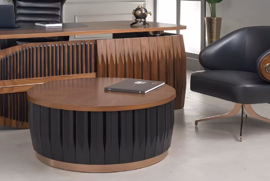 Tisch Holz Couchtisch Moderne Design Schwarz Tische Büro Braun Einrichtung