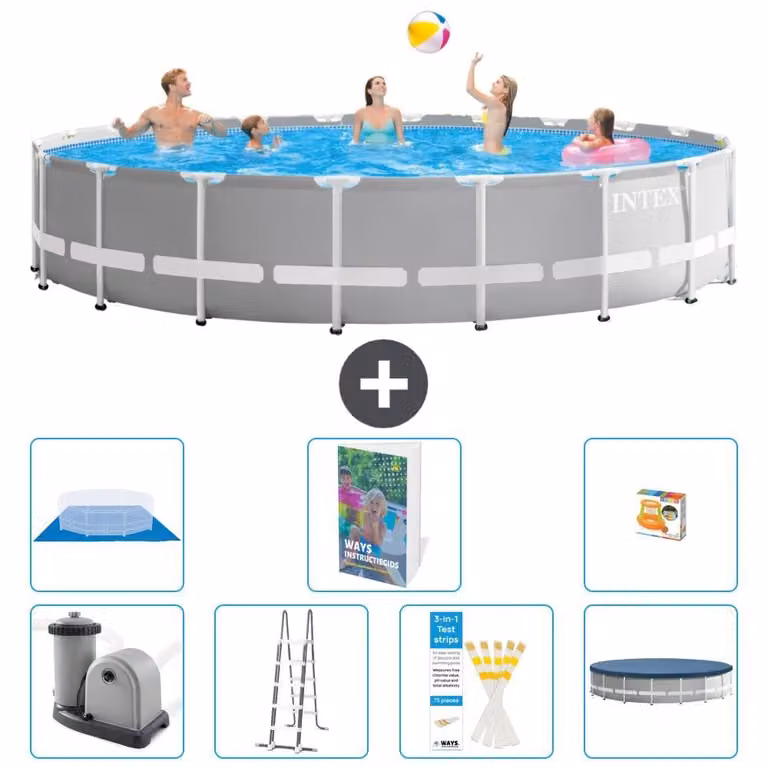 Struttura per piscina a forma di prisma - 610x132 cm - composta da 6 elementi - modello S568
