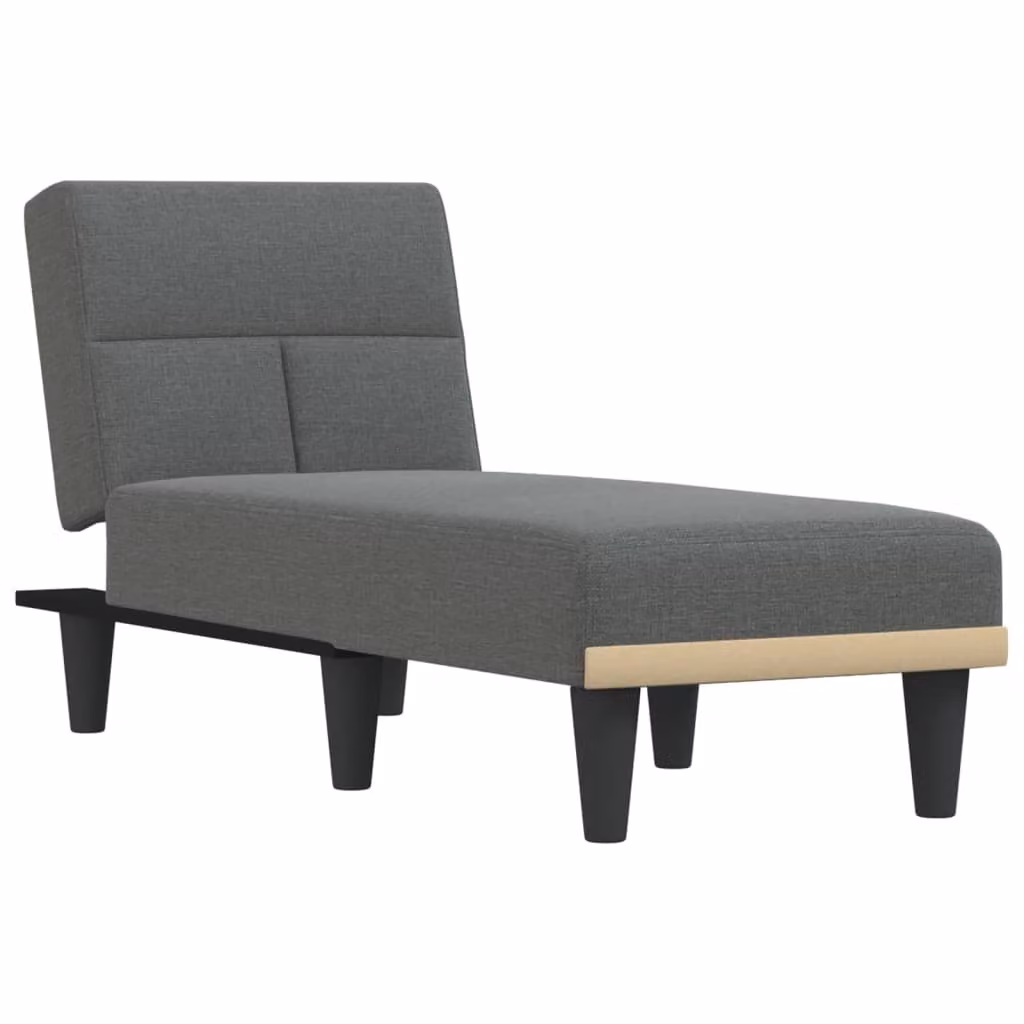 vidaXL Chaise longue Grigio scuro Tessuto