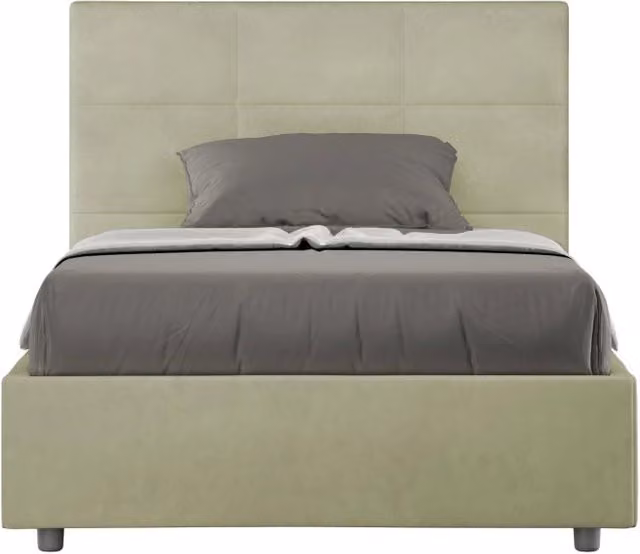 Letto una piazza e mezza GIORDANOSHOP con rete Mika in tessuto verde 120x200 cm
