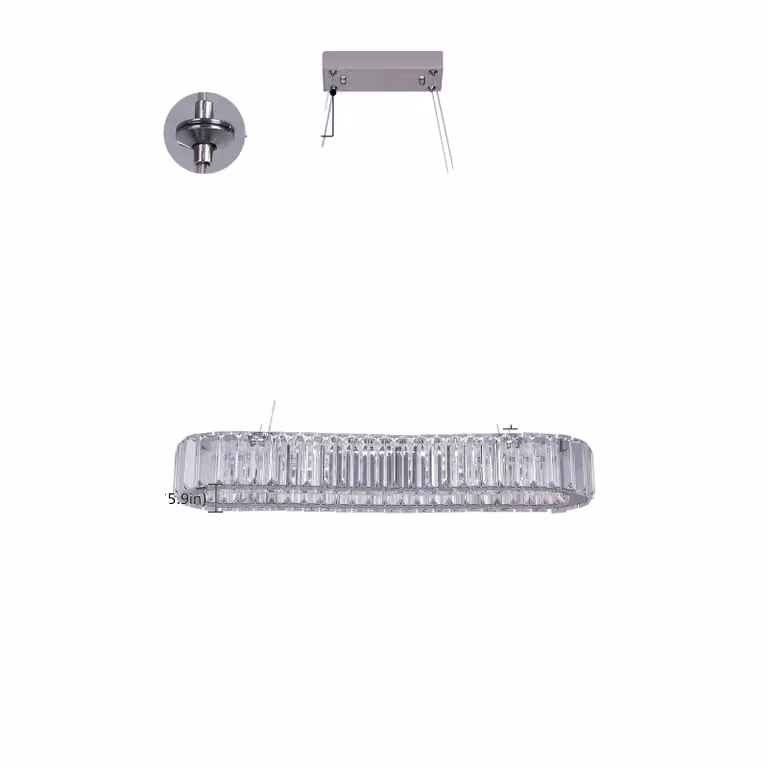 Lussuosa lampada a sospensione in cristallo, regolabile in altezza, LED dimmerabile, design argento 57 cm, argento 57 cm, dimmerabile