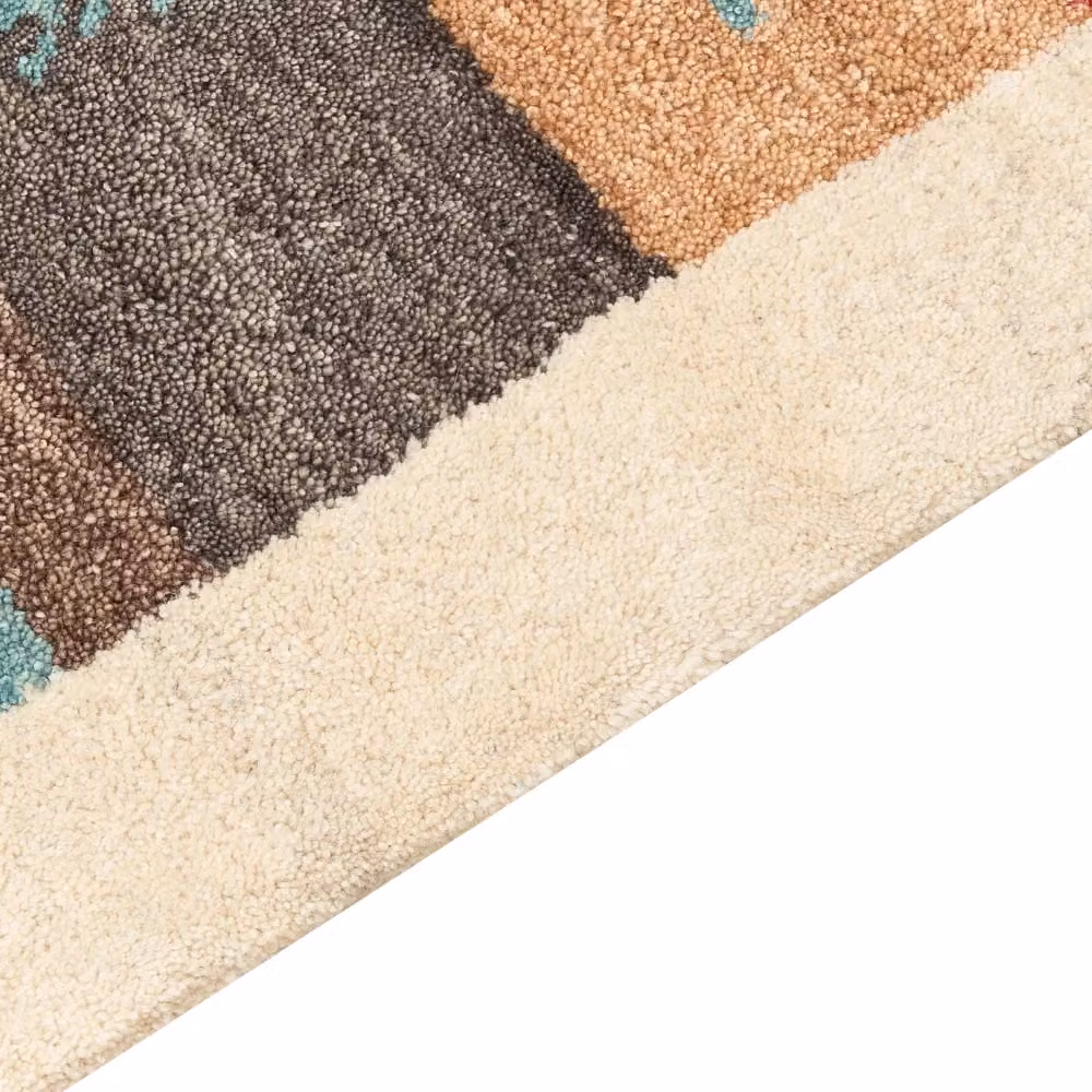 Tappeto Gabbeh Beliani in lana multicolore con motivo etnico e stile rustico, L: 160 cm x P: 230 cm – 2