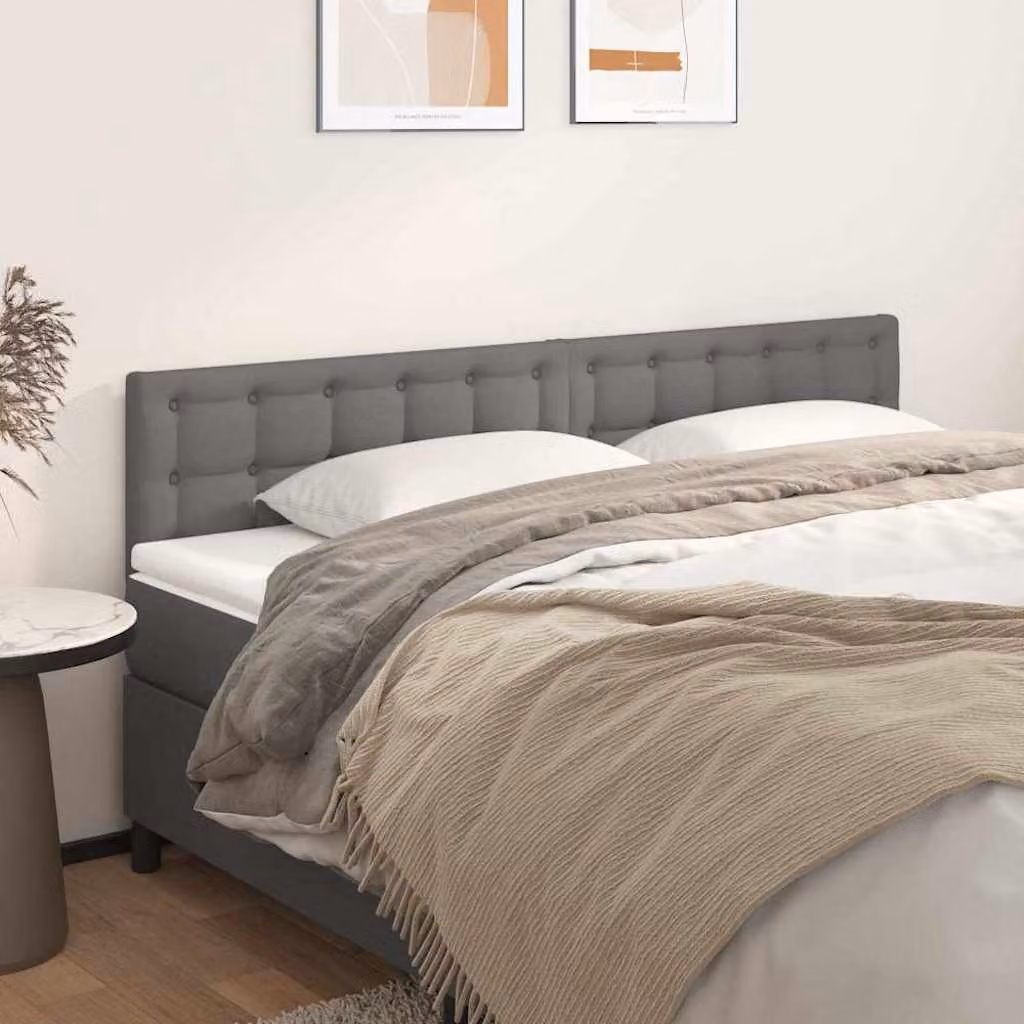 Testiera per letto vidaXL in similpelle grigia con pannello imbottito, L: 200 cm, P: 5 cm, H: 78-88 cm