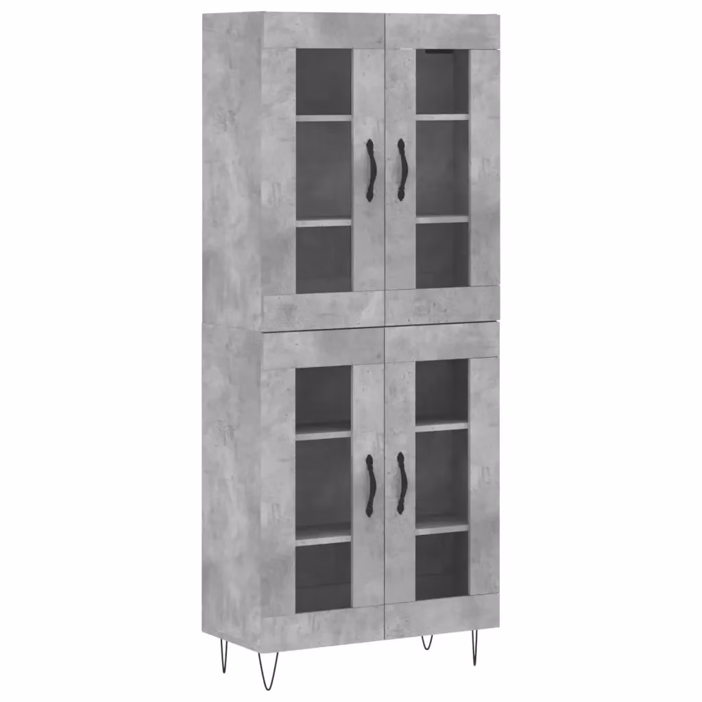 Credenza Industrial vidaXL in Legno, Metallo e Vetro, Grigio, L/P/H: 69,5 x 34 x 180 cm – 2