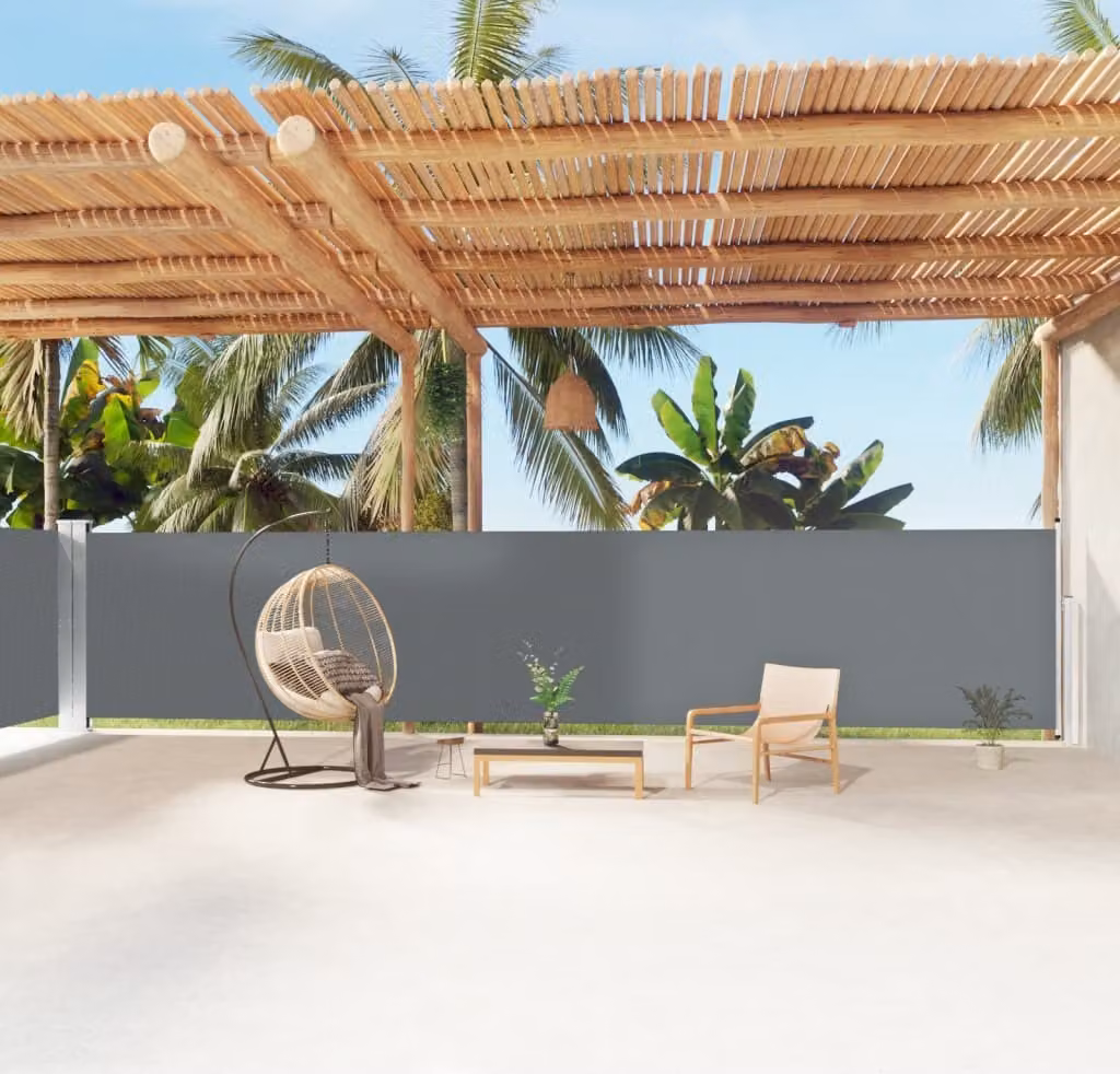 The Living Store Tenda laterale estensibile antracite 160x1200 cm
