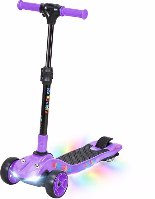 Monopattino Elettrico Pieghevole AIYAPLAY a 3 Ruote per Bambini 6+ Anni, Viola, L/P/H: 64 x 29 x 83 cm