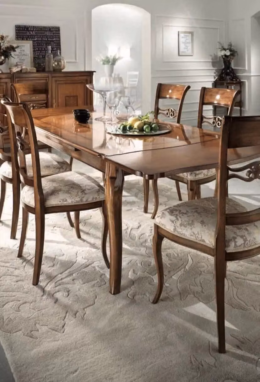 Tavolo quadrato allungabile classico Mobili 2G in legno color noce L: 110 cm, P: 110 cm, H: 78 cm – 2