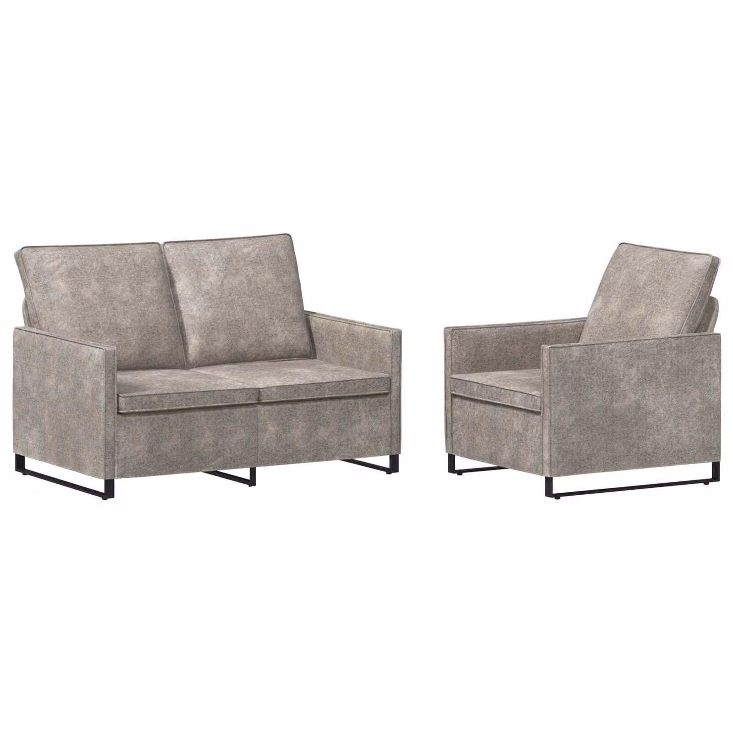 Set di 2 divani moderni vidaXL in tessuto grigio con struttura in metallo per il tuo soggiorno
