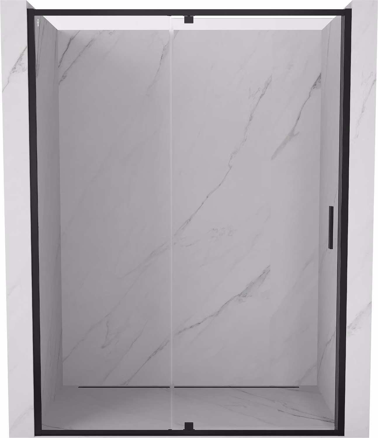 Mexen Exo porta doccia a battente 160 cm, trasparente, nero - 819-160-000-70-00