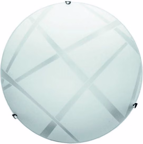 Plafoniera Dario E-Energy in Cromo e Bianco con 2 Luci E27, Diametro: 40 cm, Confezione da 5 Pezzi